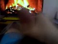 Jerking off by a calming fireplace INSTEAD OF vacuuming HAPPY NEW YEAR!
