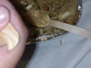 She is so hungry after 5 hours sex. Hotel room