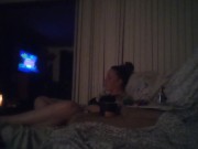 BBW Smoking Cigarettes and Playing Video Games In Black Bra and Panties Part 6