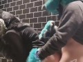 Teenage Furries Almost Caught Fucking in Restaurant Bathroom Stifled Moans