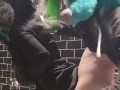 Teenage Furries Almost Caught Fucking in Restaurant Bathroom Stifled Moans