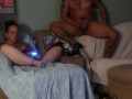 Girl Watches Guy Jerking Off While She Plays Video Games In Her Bra and Panties