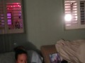 Girl Watches Guy Jerking Off While She Plays Video Games In Her Bra and Panties