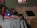 Girl Watches Guy Jerking Off While She Plays Video Games In Her Bra and Panties