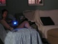 Girl Watches Guy Jerking Off While She Plays Video Games In Her Bra and Panties