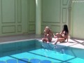 Pretty hot hotties Cruz and Jessica swim naked together