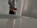 Dick Flash! A girl catches me masturbating in a public toilet on the beach and helps me finish