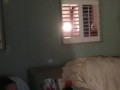 Girl Watches Hot Latino Thug Jerking Off and Fingering His Ass and Then Lets Him Cum On Her Thighs