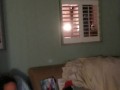 Girl Watches Hot Latino Thug Jerking Off and Fingering His Ass and Then Lets Him Cum On Her Thighs