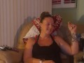 Filming Roommate Smoke Cigarettes In Her Bra and Panties