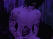 Kayden cums while masturbating solo in VR