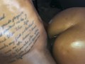 Beautiful Inked Ebony Babe Cali Caliente Cums hard from Anal On Massage table