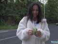 Public Agent - pretty English tourist with big tits and cute ass takes cash to let guy fuck her with his bog cock outdoors