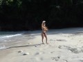 DEEP BLOWJOB FROM HOT BRUNETTE STRANGER ON THE BEACH!