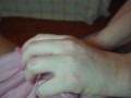 Wet slippery asmr footjob - messy cumshot all over my toes