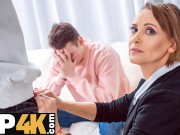 TUTOR4K. Debtors stepmom offers the stud to fuck her instead of money