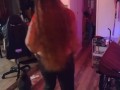 White Girl Twerking and Shaking Ass