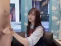 【MM号】マジックミラーでお外丸見え仁王立ち手コキする日本素人美女/亀頭責め/寸止め/JKコスプレ【ゆなぱんちゃんねる】