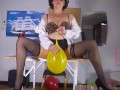 Office Obsession, The secretary Inflatables balloons masturbates with balloons. 12 1