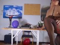 Office Obsession, The secretary in stockings Inflatables balloons masturbates with balloons. 22 1