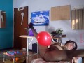 Office Obsession, The secretary in stockings Inflatables balloons masturbates with balloons. 22 2