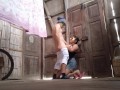Masturbation on my lover's tits and intense anal sex