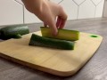 Cute teen fuck her ass with a big cucumber