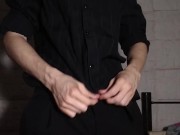 Skinny Boy Dressed Up - Stripping and Oiling my Cock For You ♥