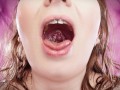 ASMR eating food fetish video - girl with braces eating chocolate man - giantess vore (Arya Grander)