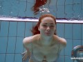 Hottest chick in open swimming pool completely naked