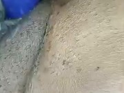 Quickie in parents bed with dildo