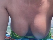 Part2 ArtemisiaLove enjoying the beach in Florida with her big tits(Twitter:Artemisialove9