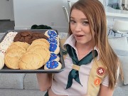POVD Cute Redhead Scout Babe Sells Cookies