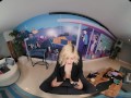 Cute and tiny blonde gets creampied in VR