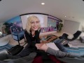 Cute and tiny blonde gets creampied in VR