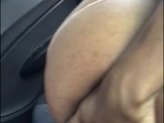 The schoolgirl pays the uber driver for the service by showing him how she masturbates.