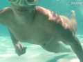 Hungarian baddy Lidia gets horny underwater with pussy