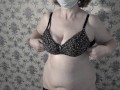 Mature BBW MILF gets naked and shows her big saggy soft natural tits.