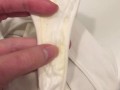 Showing up close Very Dirty Panties and pissing in them