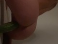 Fucking a cucumber.
