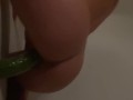 Fucking a cucumber.