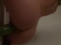 Fucking a cucumber.