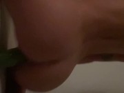 Fucking a cucumber.
