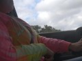 Cute Brunette Chilling and Driving