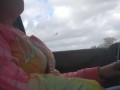 Cute Brunette Chilling and Driving