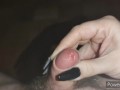 Helping Hand with Long Nails on the couch cum relief for Small Cock *The biggest Cumblast recorded*