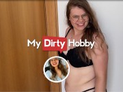 MyDirtyHobby - Shy Lina_Love With Nerdy Glasses Meets A Local Stranger On Holiday & Rides His Cock