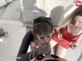 MyDirtyHobby - Public Threesome With Lucky Cameraman & Two Horny Women, sexyrachel846 And Her BFF