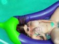 Rubbing my pussy in the pool
