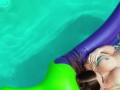Rubbing my pussy in the pool